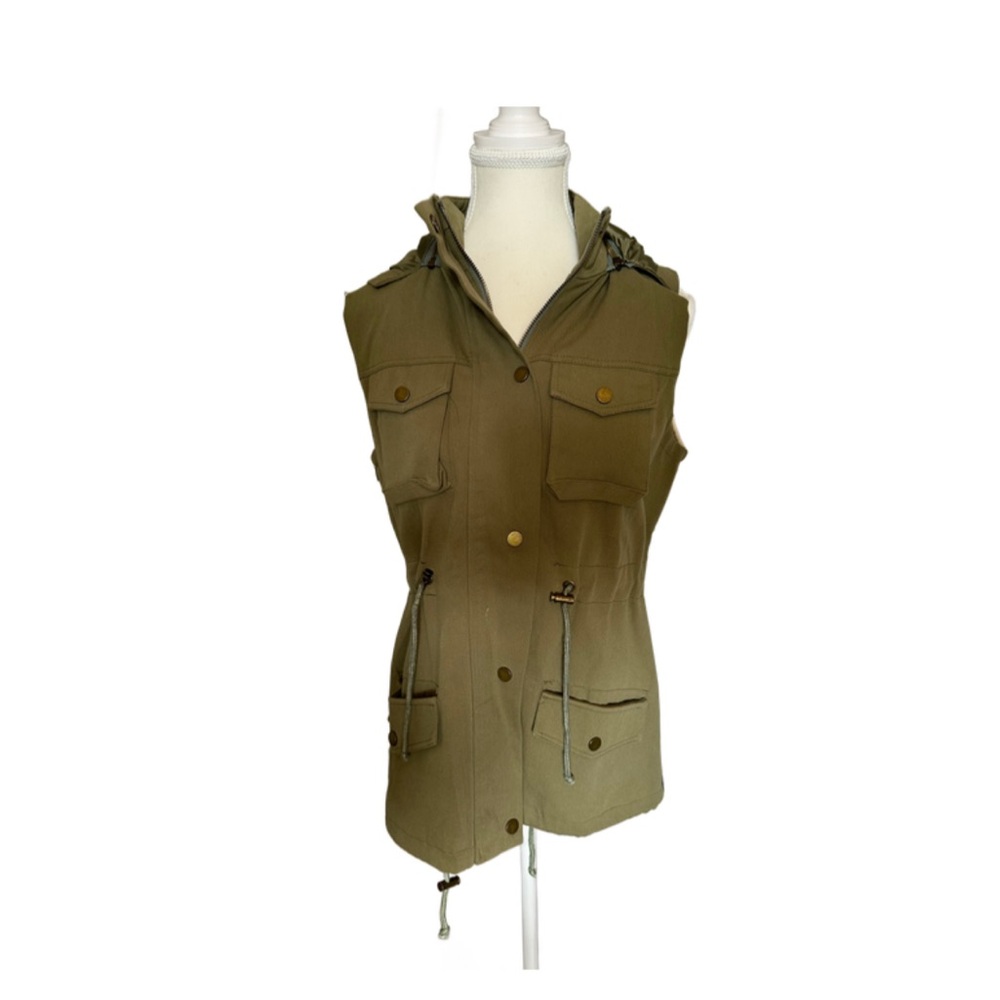 Geometric Patterned Vest with Hood Size M - Picture 2 of 4